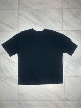 Men's Black Short-Sleeve Thermal Pocket Tee